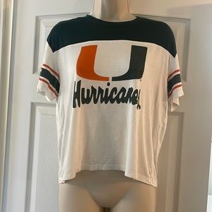 University of Miami Women's Fourth Down Crop Top Size Small